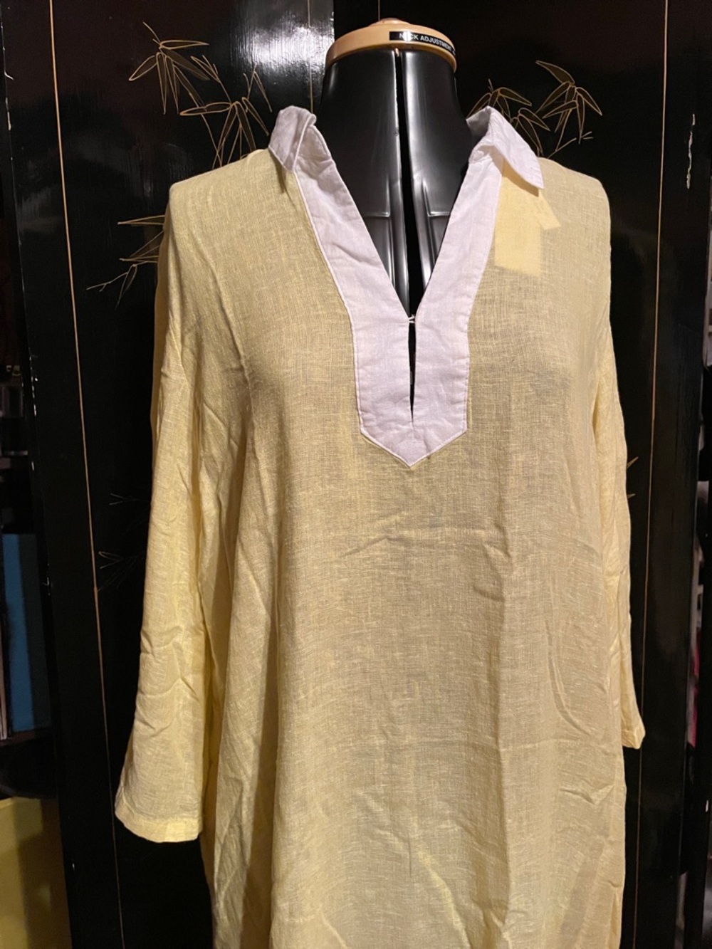 Rachel Zoe Yellow and White Linen Blend Swim Coverup